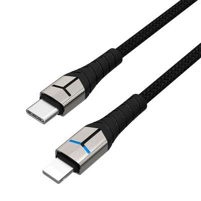 3ft USB Certified Type C Cable, LED USB C to USB A Charger , Nylon Braided Fast Charging Cord With Zinc Housing